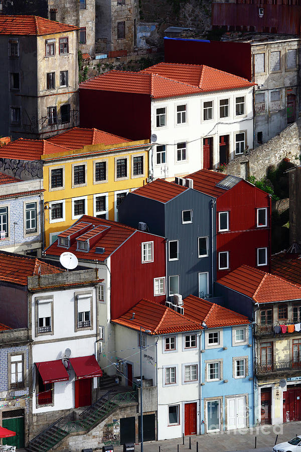 Colourful buildings on the Douro River waterfront Porto Portugal Photograph by James Brunker