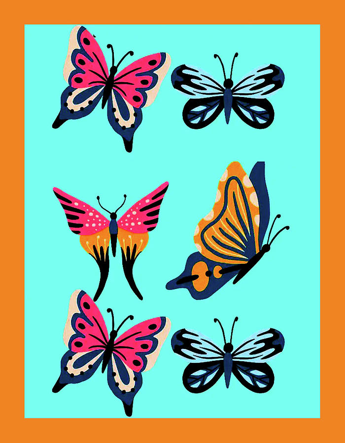 Colorful Butterflies  Digital Art by Fine Art by Alexandra