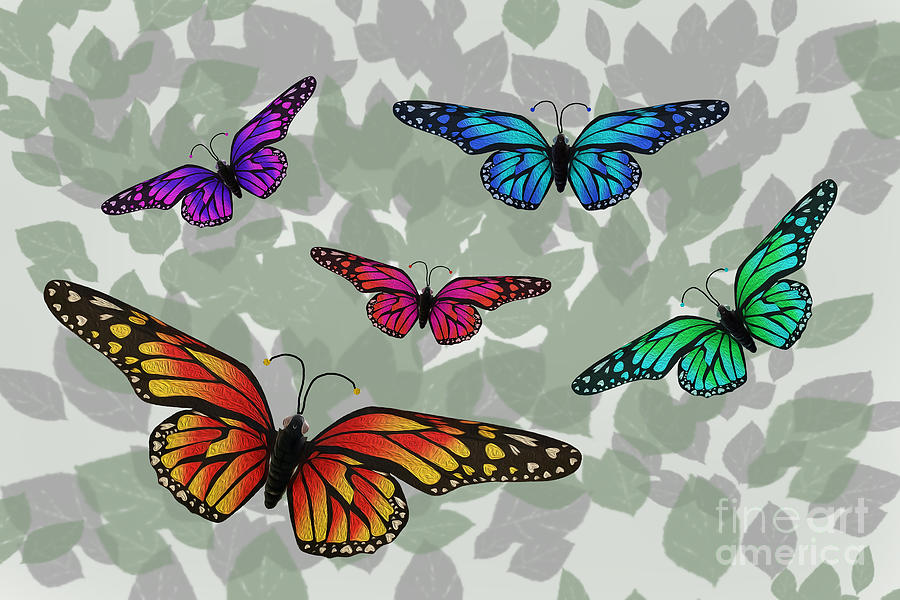 Colorful Butterflies Digital Art by Kirt Tisdale