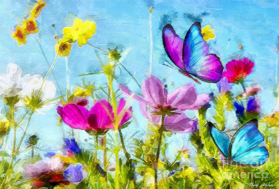 Colorful Butterflies V2 Painting by Martys Royal Art