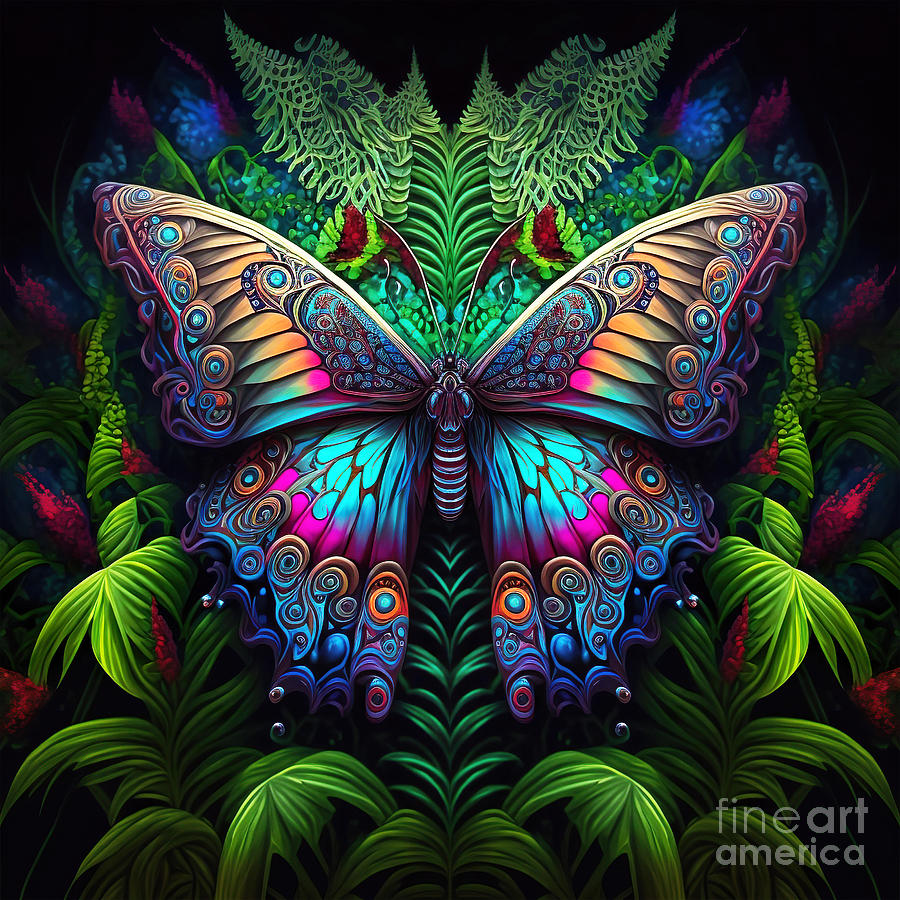 Butterfly Digital Art - Colorful butterfly by Mark Ashkenazi