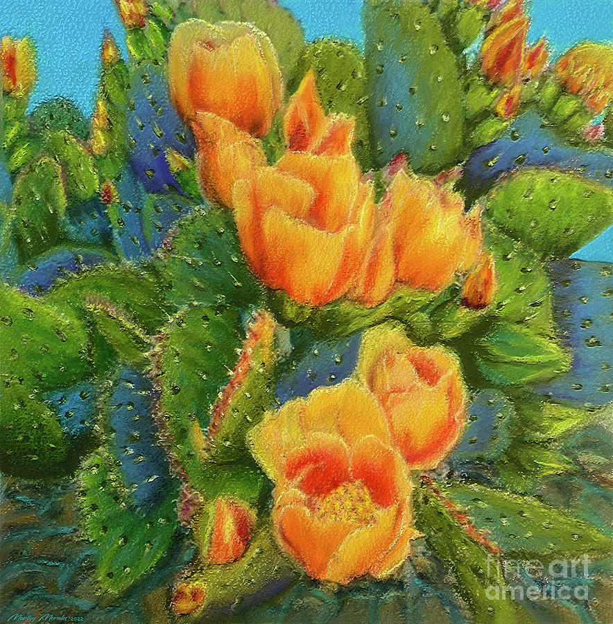 Colorful Cactus V2 Pastel by Marty's Royal Art - Fine Art America