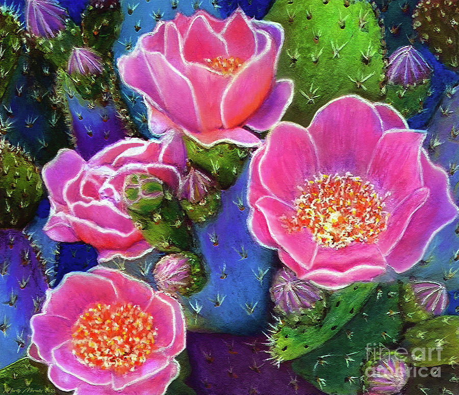 Colorful Cactus V4 Pastel by Marty's Royal Art - Fine Art America