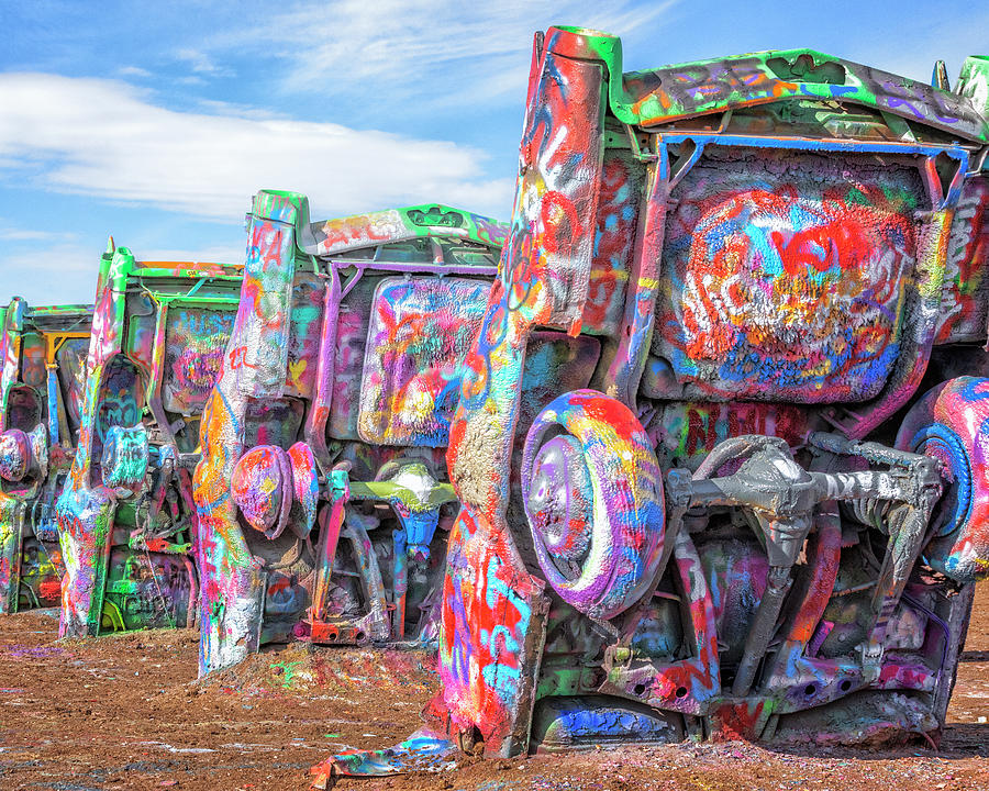 Colorful Cadillacs - Route 66 Photograph by Stephen Stookey