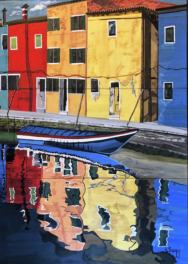 Colorful Canal Painting by Judy Sugg