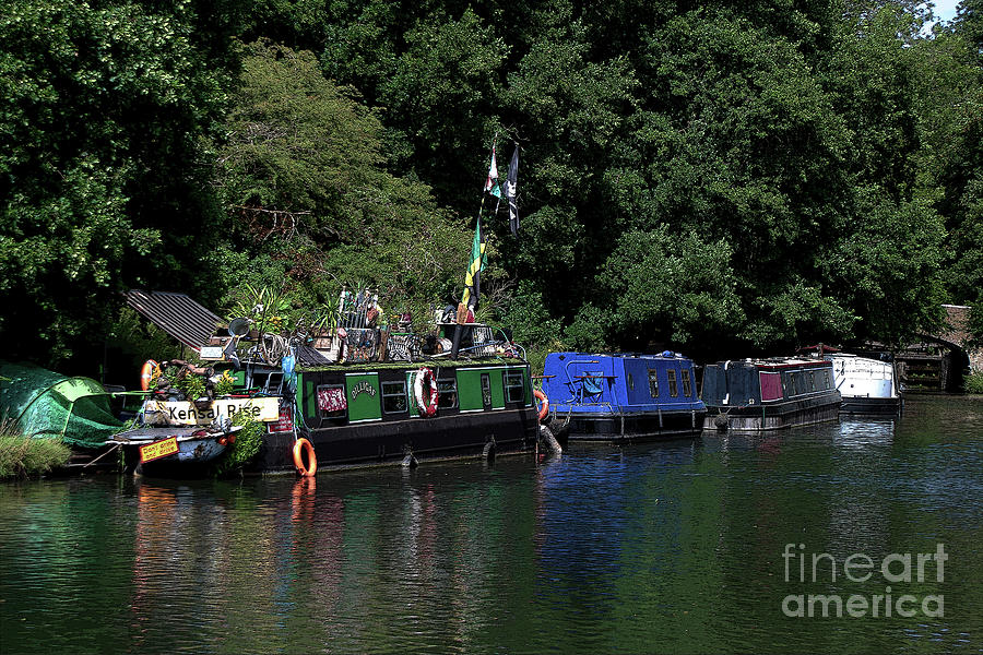 Colorful Canal Narrowboats Photograph by Doc Braham