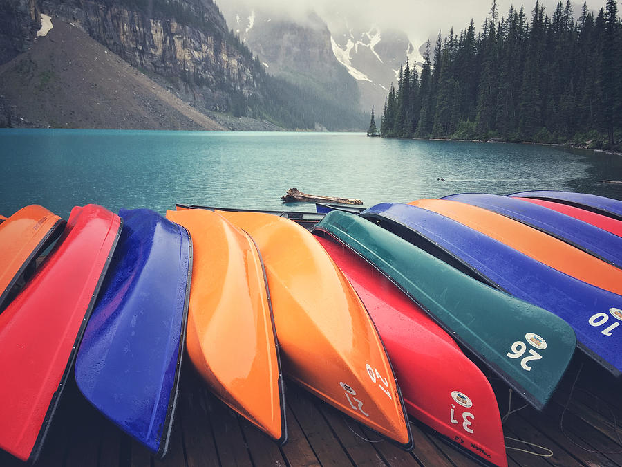 Colorful Canoes Photograph by Jonathan Nguyen