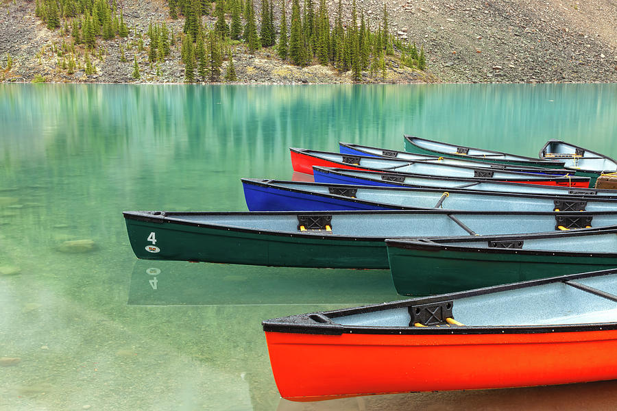 Colorful Canoes Photograph by Jonathan Nguyen