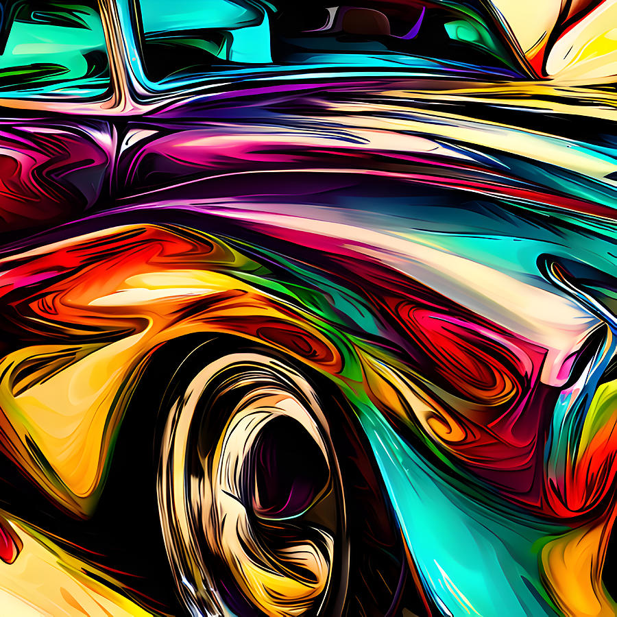 Colorful car Digital Art by Aditya Upadhyay - Fine Art America