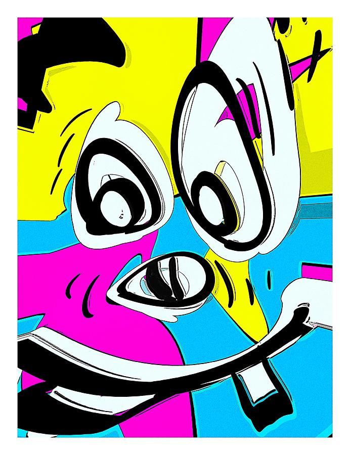 Colorful cartoon face Digital Art by Hakon Moronning