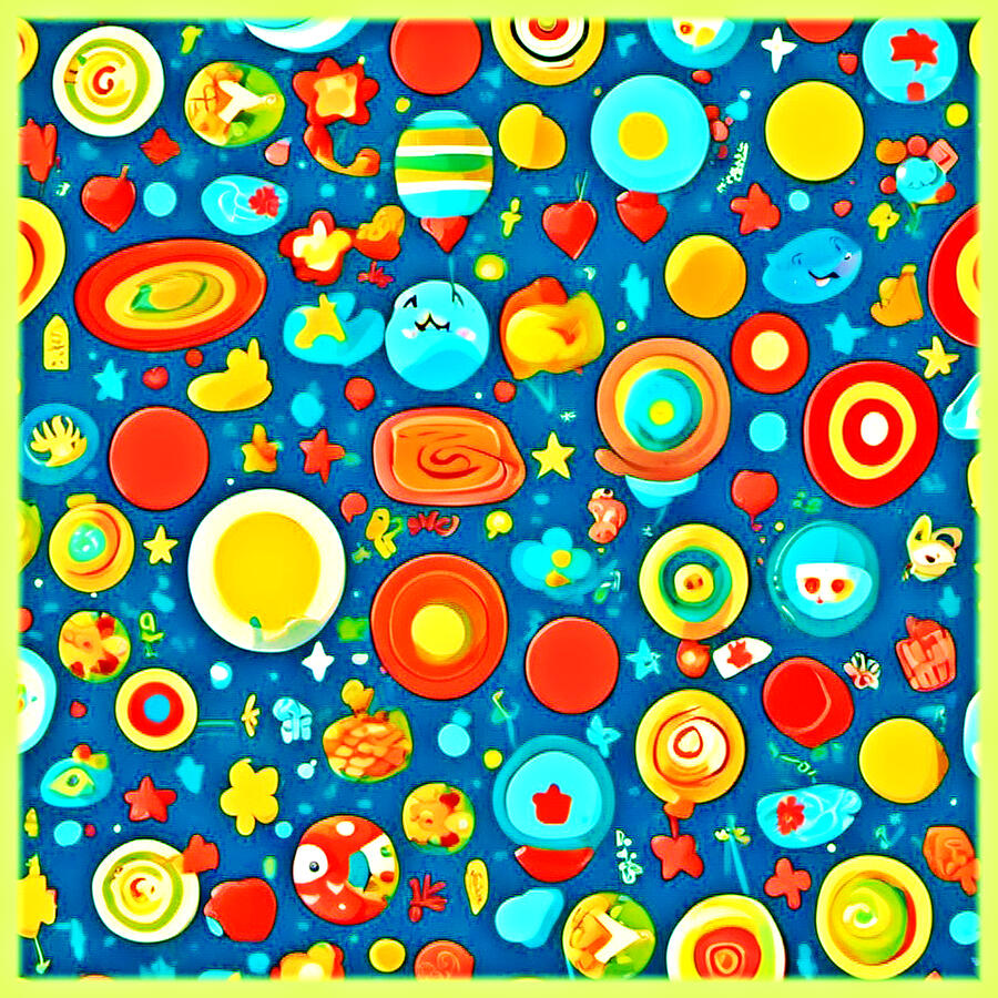 Planet Digital Art - Colorful Cartoon Pattern by Colorful Designs