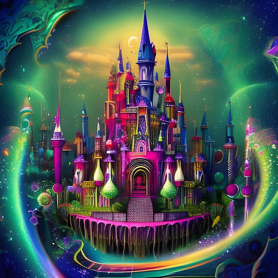 Colorful Castle Digital Art by Beverly Read
