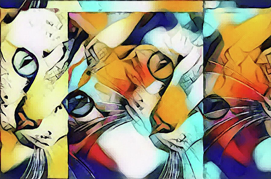 Colorful Cats Pop Art Style  Mixed Media by Shelli Fitzpatrick