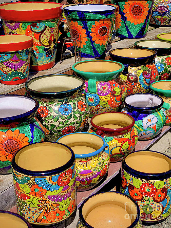 Colorful Ceramic Flower Pots Photograph by David Zanzinger Fine Art