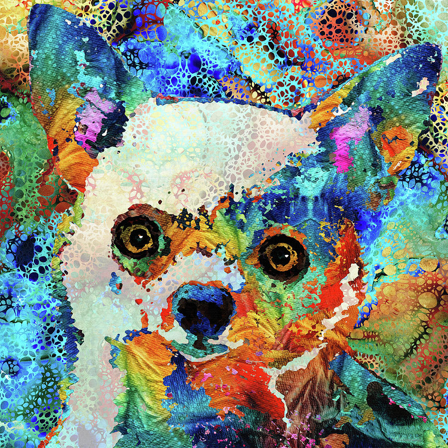 Chihuahua Painting - Colorful Chihuahua Dog Art Hidden Gem by Sharon Cummings Chihuahua Painting - Colorful Chihuahua Dog Art Hidden Gem by Sharon Cummings