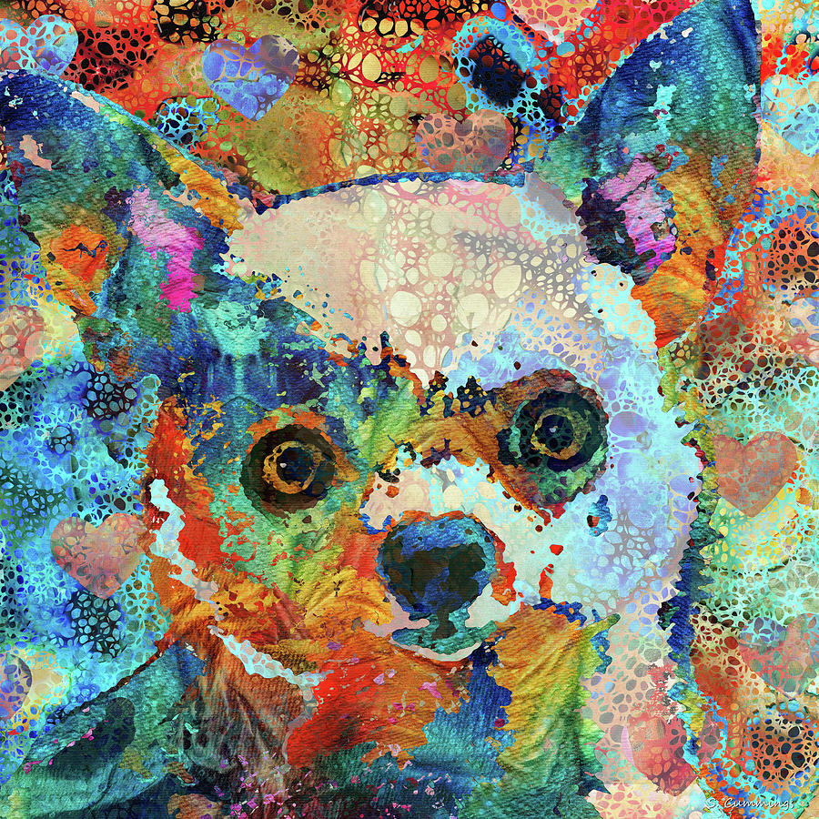 Chihuahua Painting - Colorful Chihuahua Dog Art - Sharon Cummings by Sharon Cummings Chihuahua Painting - Colorful Chihuahua Dog Art - Sharon Cummings by Sharon Cummings