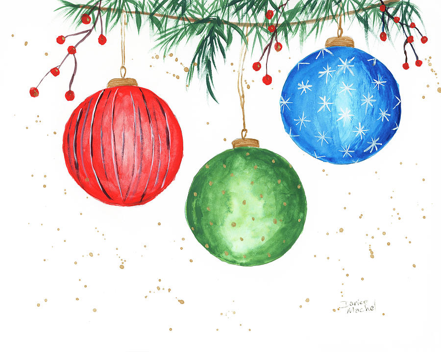 Colorful Christmas Painting by Darice Machel McGuire