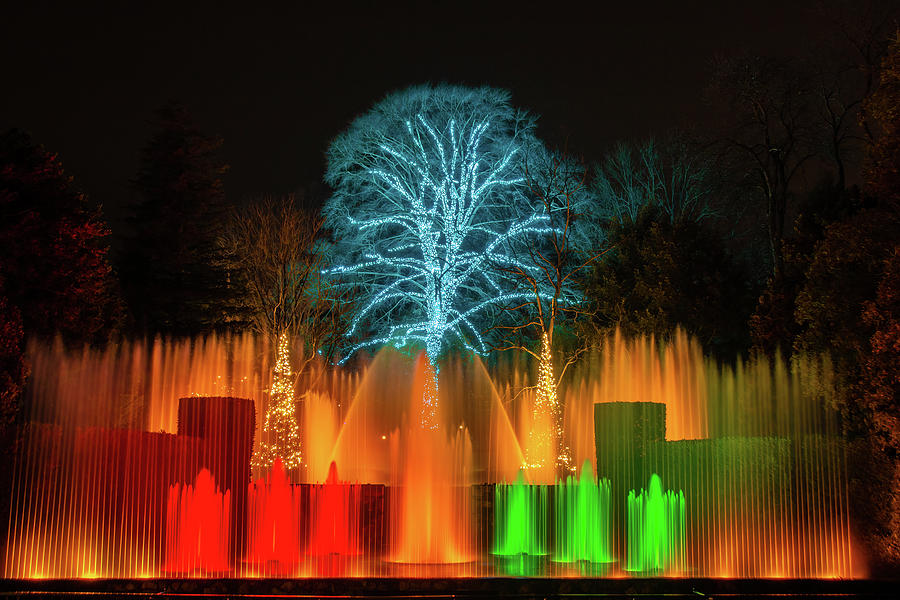 Colorful Christmas Fountains 2 Photograph by Kristia Adams