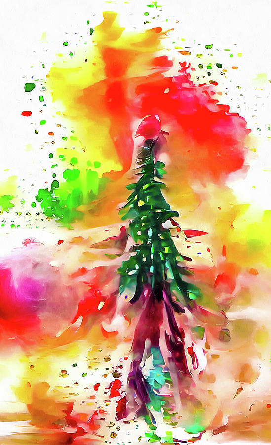 Colorful Christmas Tree Abstract Painting Digital Art by Matthias Hauser