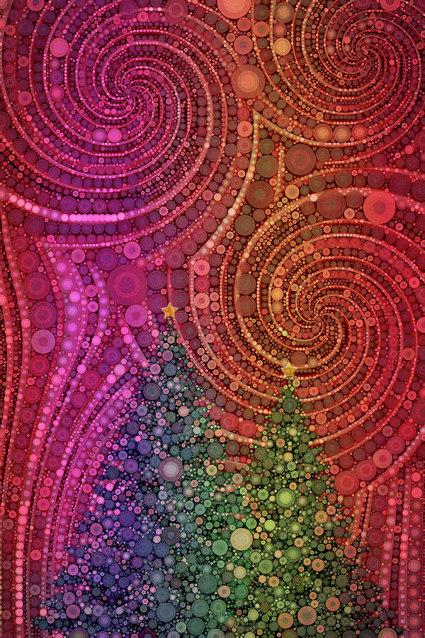 Colorful Christmas Trees Digital Art by Peggy Collins