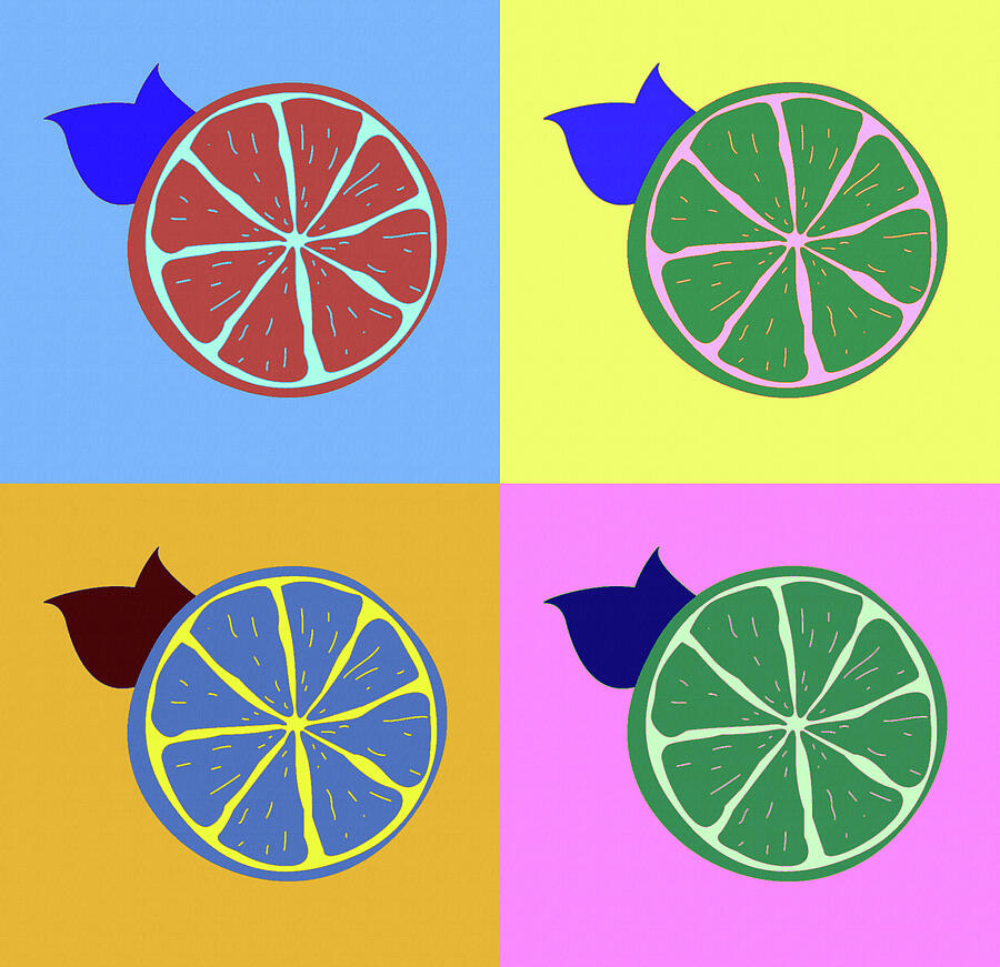 Colorful Citrus Slices Pop-Art Mixed Media by Shelli Fitzpatrick Colorful Citrus Slices Pop-Art Mixed Media by Shelli Fitzpatrick