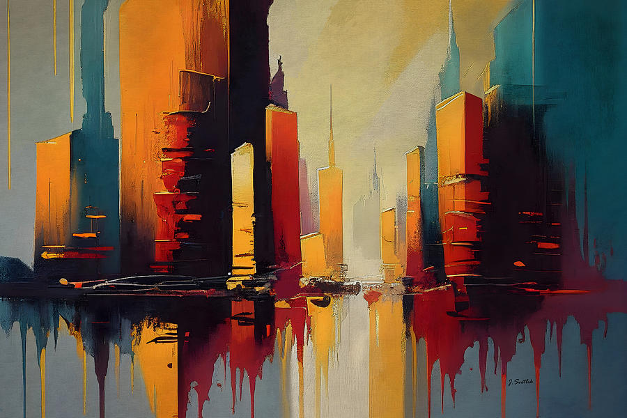 Colorful City Painting by Jirka Svetlik