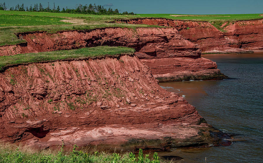 Colorful Cliffs Along the Shore Photograph by Marcy Wielfaert