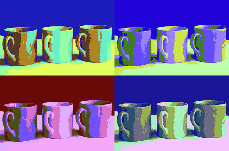 Colorful Coffee Mugs Pop Art Style Mixed Media by Shelli Fitzpatrick Colorful Coffee Mugs Pop Art Style Mixed Media by Shelli Fitzpatrick