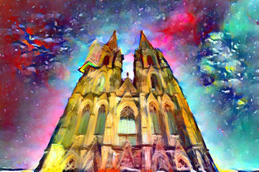 Colorful Cologne Cathedral V Digital Art By Art Couple Cologne Fine Art America 8887