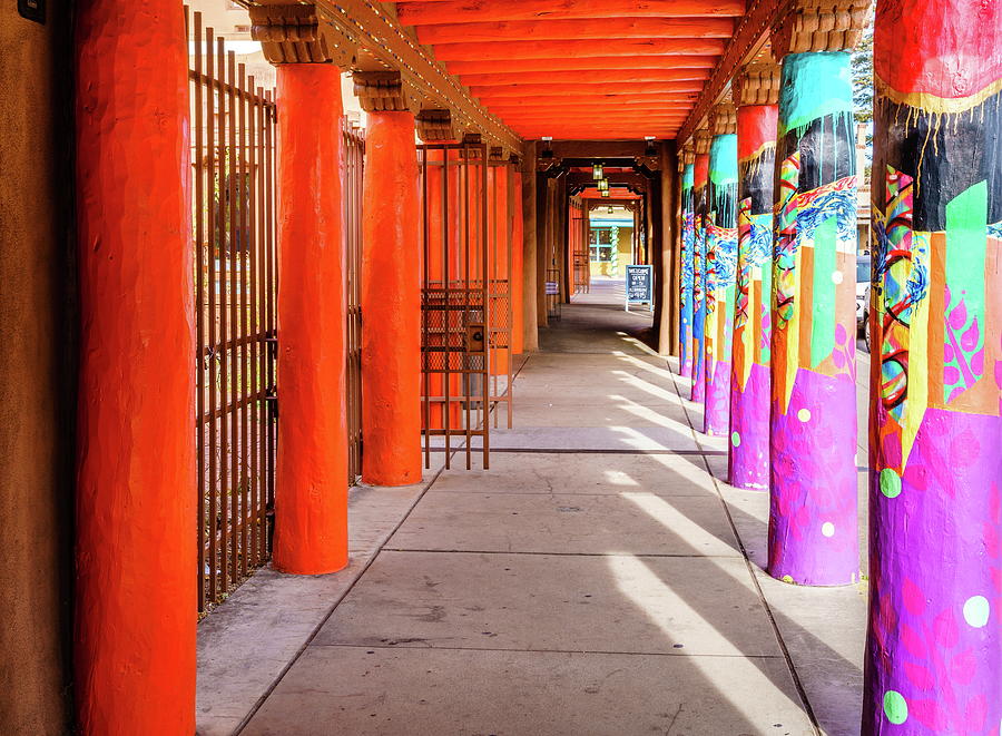 Colorful colonnade in Santa Fe Photograph by Alexey Stiop