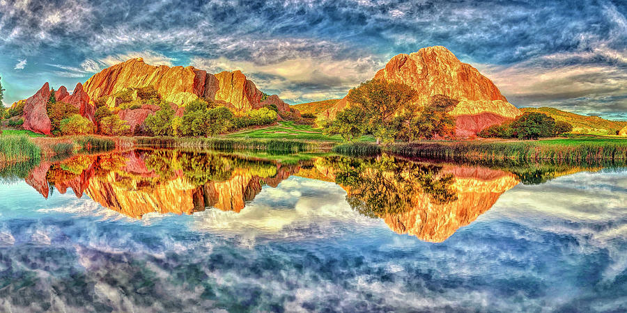 Colorful Colorado Roxborough Reflection 2x1 Ratio Photograph by OLena Art