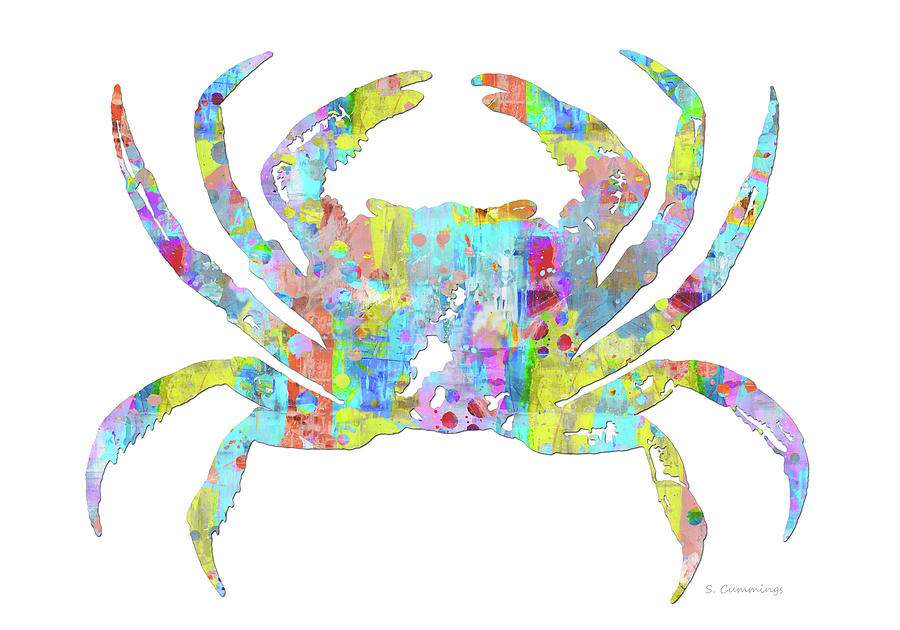 Colorful Crab Fresh Color Art Painting by Sharon Cummings