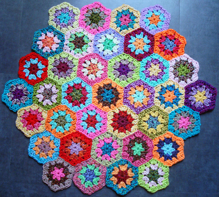 Colorful crochet hexagons Photograph by Eclectic Gipsyland Bohemian And Colorful Crochet
