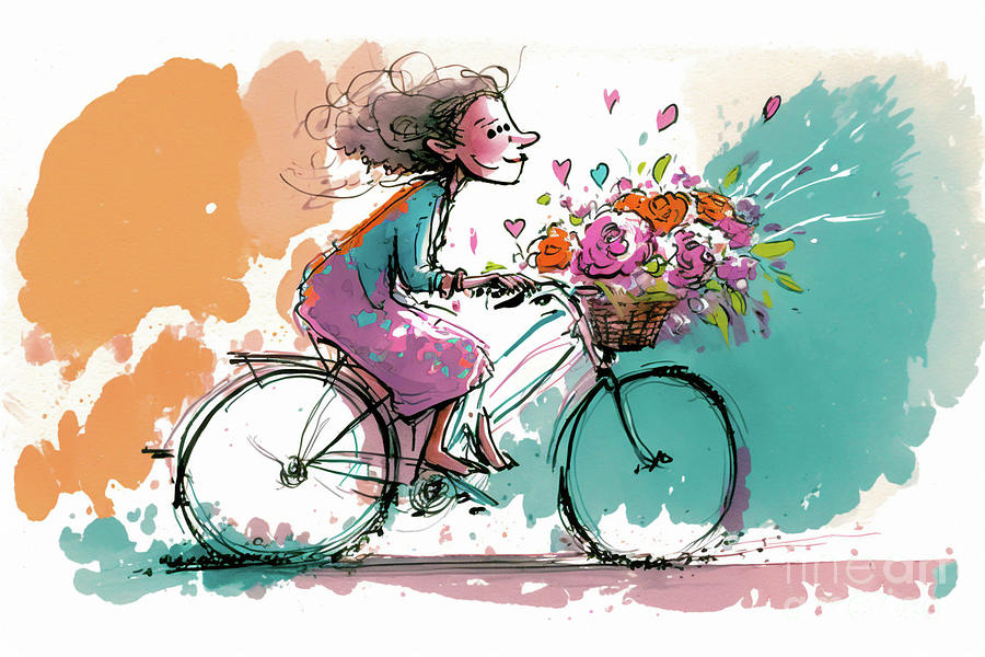 Colorful Cyclist Digital Art by Glenn Robins