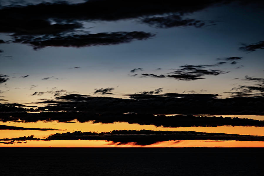 colorful dawn sky on Lake Michgan Photograph by Sven Brogren