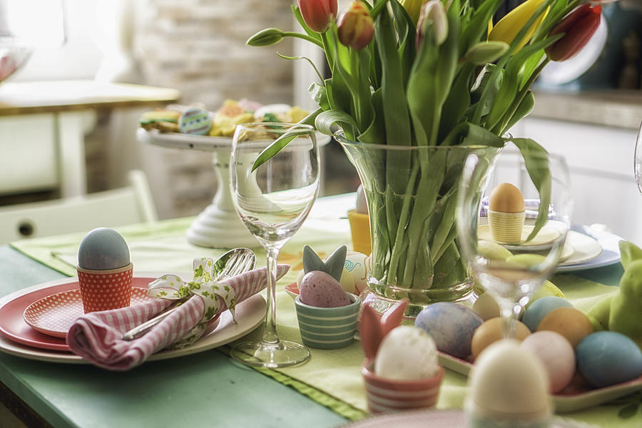 Colorful Decorated Easter Place Setting Photograph by GMVozd