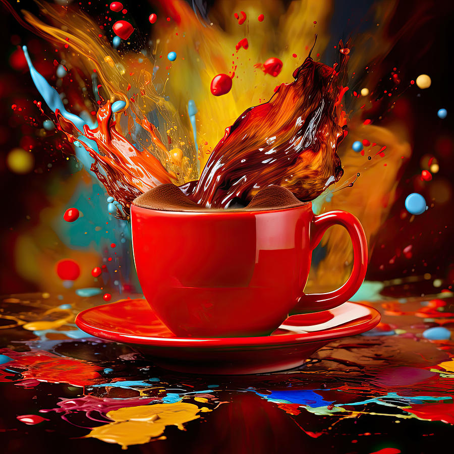 Colorful Delight - Colorful Coffee Art Digital Art by Lourry Legarde
