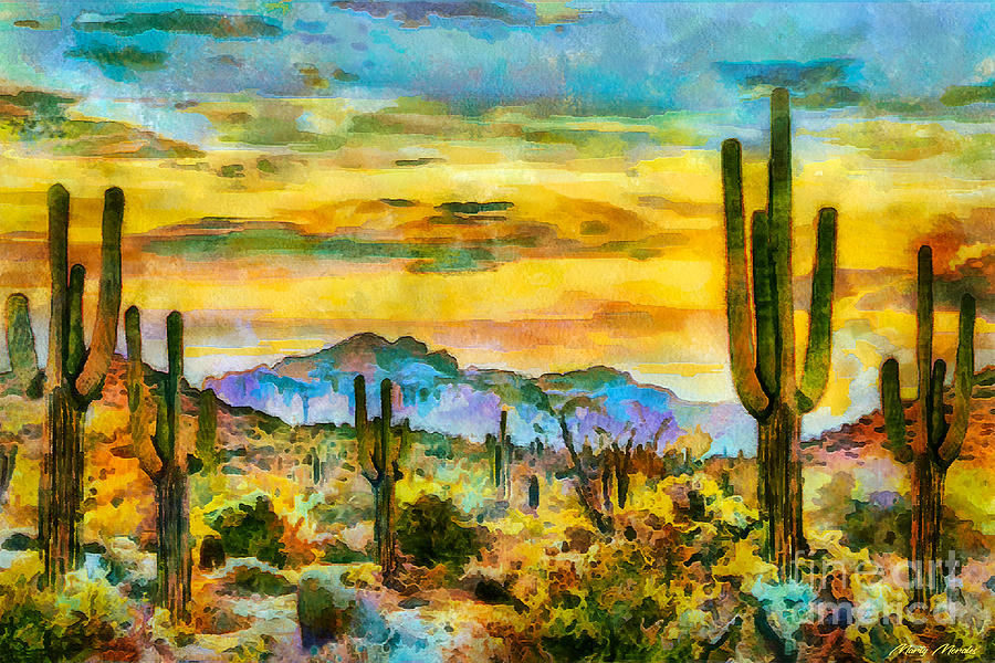 Colorful Desert V2 Painting by Martys Royal Art