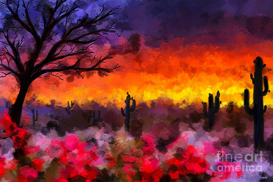 Colorful Desert V4 Mixed Media by Martys Royal Art
