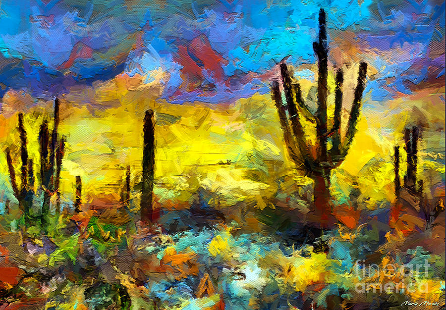 Colorful Deserts V1 Mixed Media by Martys Royal Art