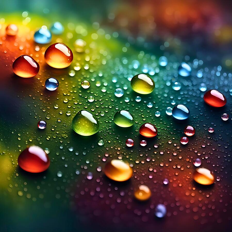 Colorful Dew Drops - 2024 05301018 Digital Art by Cindy's Creative ...