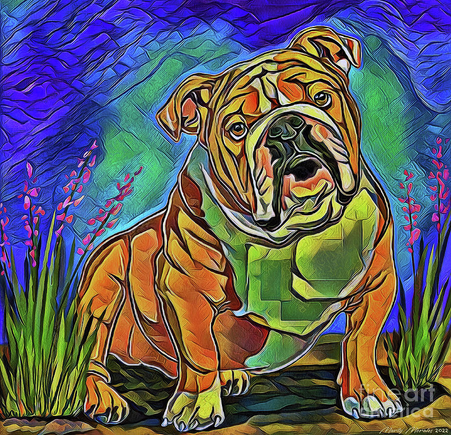 Cat Mixed Media - Colorful Dogs V4 by Martys Royal Art