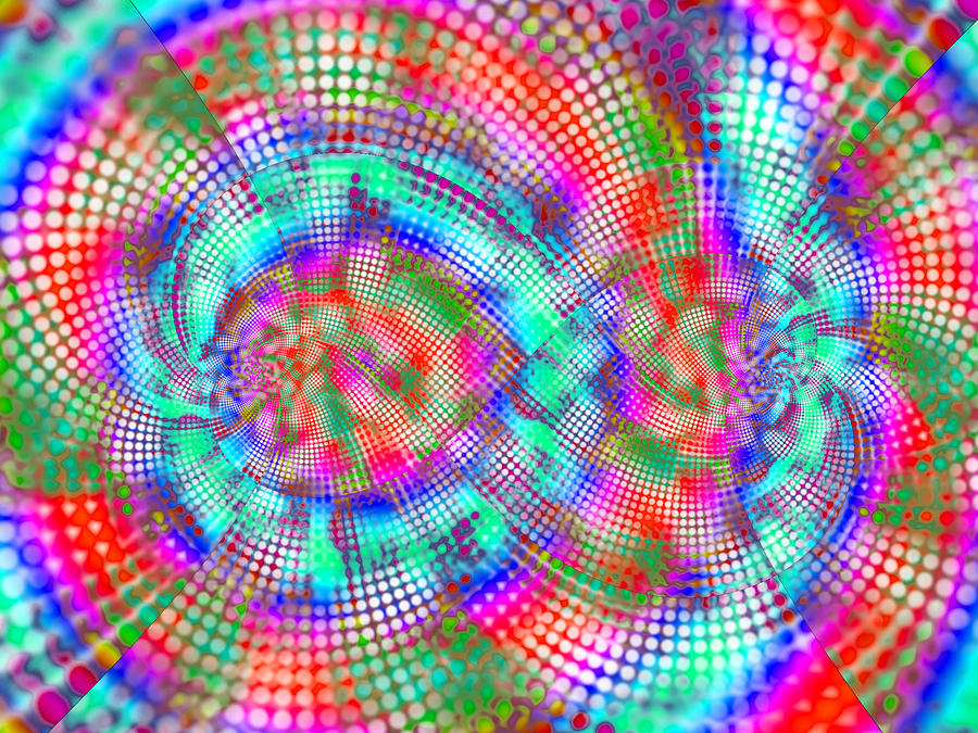 Colorful Dot Spiral 7 Digital Art by Eileen Backman - Fine Art America