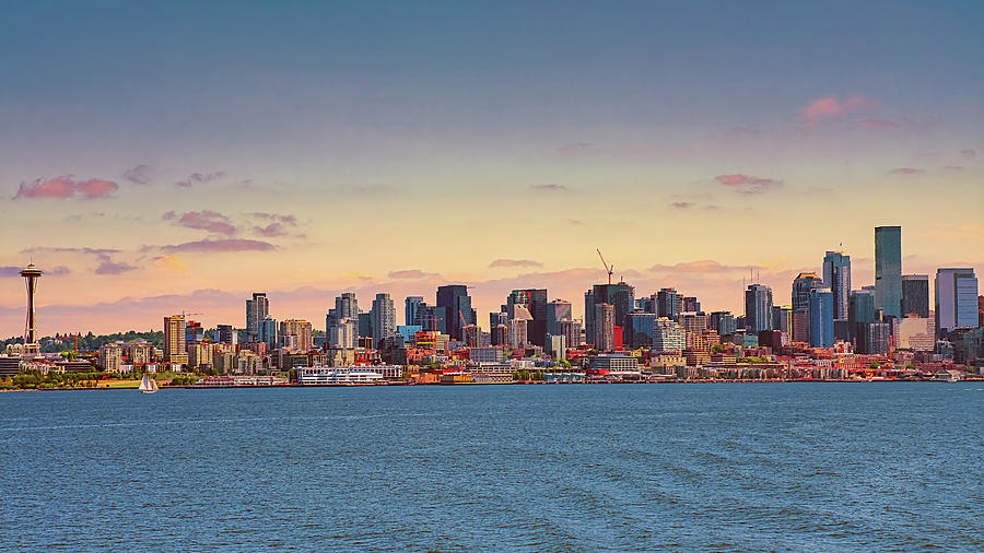 Colorful Downtown Seattle Skyline Photograph by Brian Kerls - Fine Art ...