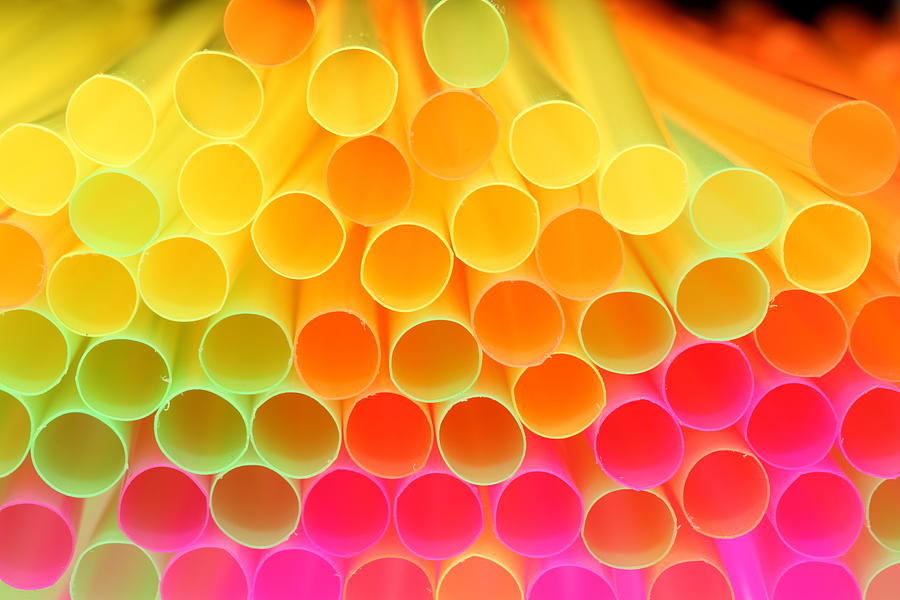 Colorful Drinking Straw - Shallow Focus Photograph by Pejft