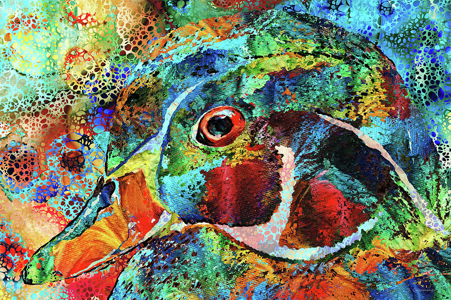 Colorful Duck Art - Hidden Gem - Sharon Cummings Painting by Sharon ...