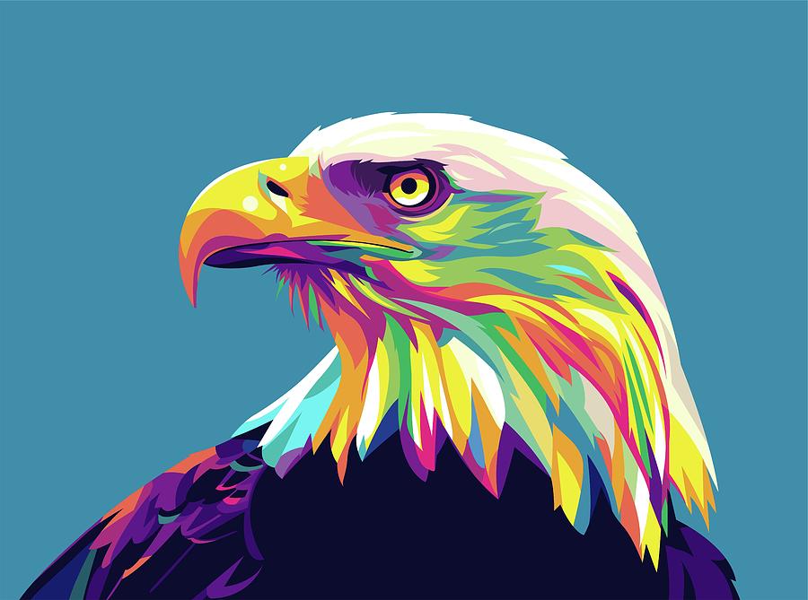 Colorful Eagle Pop Art Vector Digital Art by Bagas Fa - Fine Art America