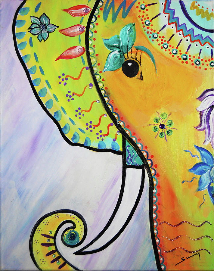 Colorful Elephant Painting By Sunny Hall Fine Art America   Colorful Elephant Sunny Hall 