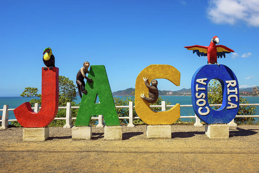 Colorful entry Sign for the city of Jaco in Costa Rica Photograph by ...