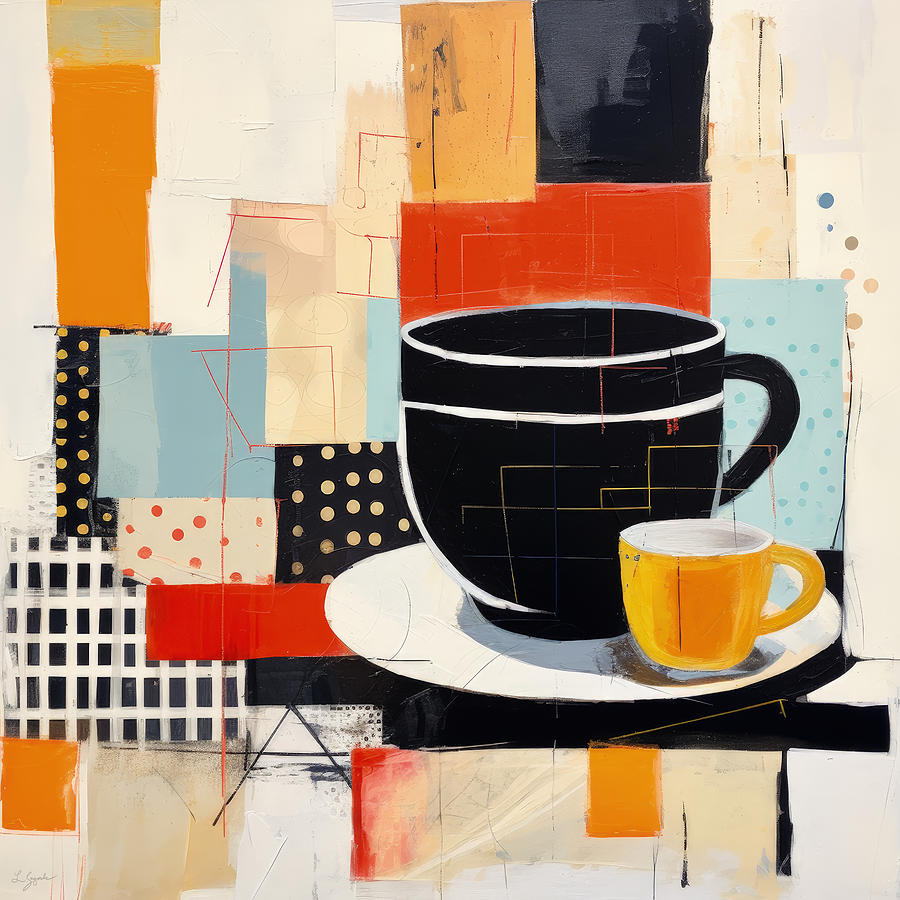 Colorful Exploration of Coffee Art Designs Painting by Lourry Legarde